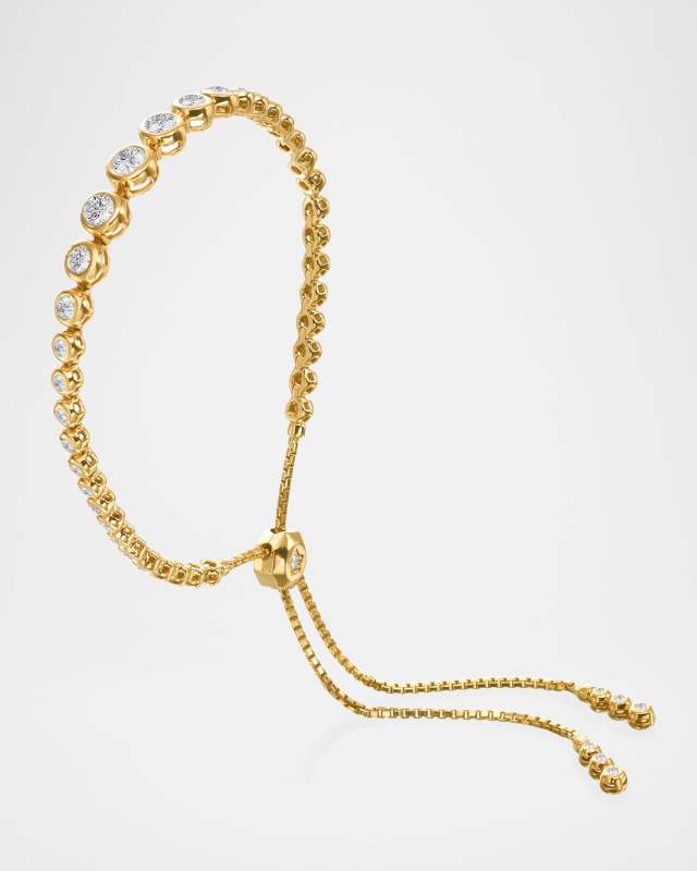 Diamond Fringe Graduated Adjustable Diamond Bracelet in 18K Yellow Gold